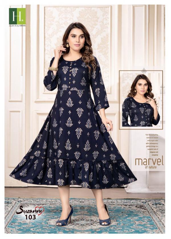 Hirwa Suzanne Casual Wear Designer Anarkali Kurti Collection